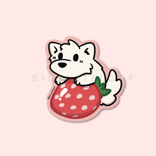 Strawberry Samoyed Sticker