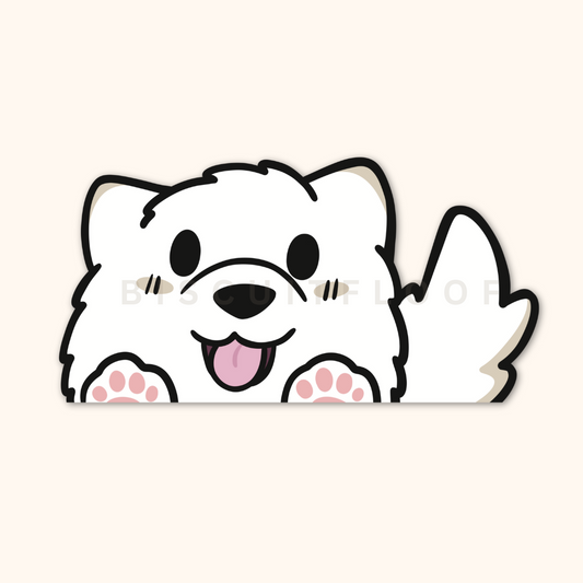 Large Samoyed Peeker Sticker