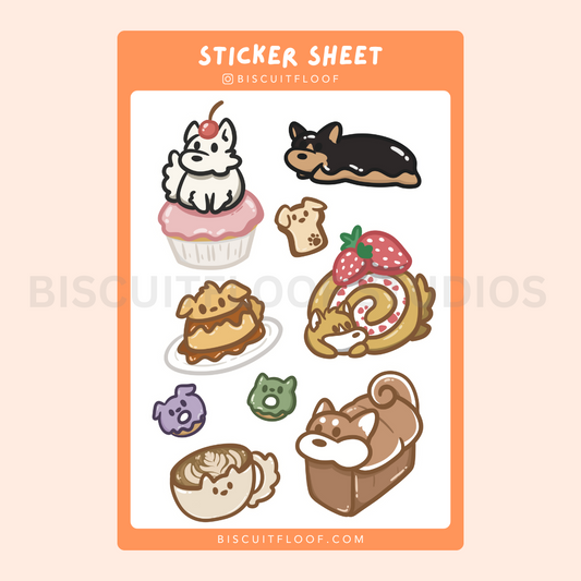 Dessert Dogs Sticker Sheet