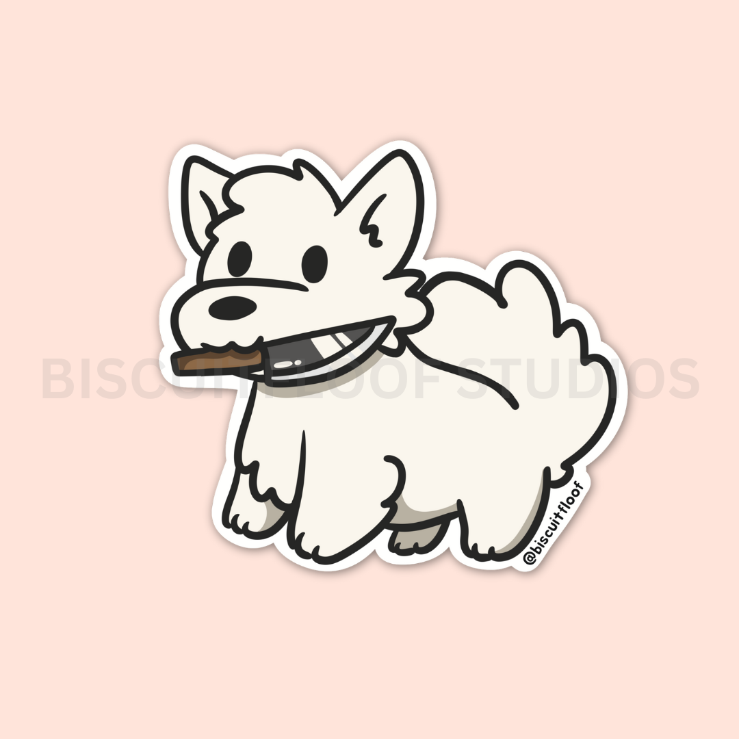 Knife Samoyed Sticker